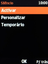Escolha Activar para ativar o perfil silencioso.