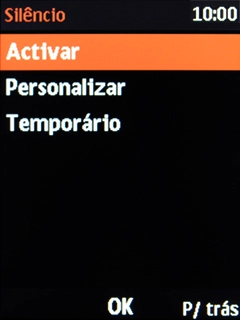 Escolha Activar para ativar o perfil silencioso.