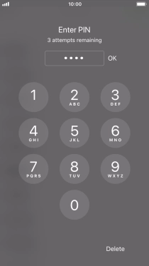 Introduza o seu código PIN e prima OK.