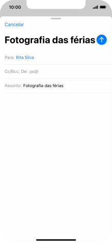 Prima o campo de escrita e escreva o texto do e-mail.