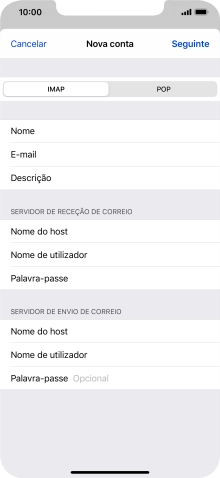 Prima Palavra-passe e introduza a password da sua conta de e-mail.