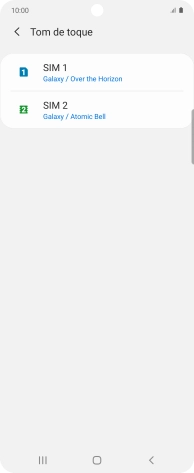 Prima o nome do cartão SIM.