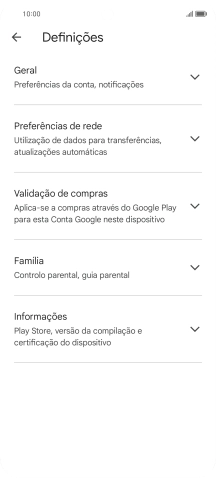 Prima Preferências de rede.