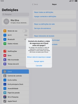 Prima Apagar agora.
