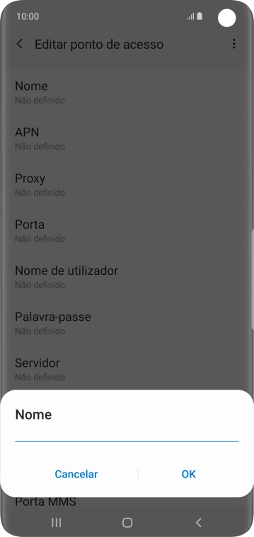 Introduza Vodafone MMS e prima OK.