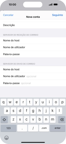 Prima Nome de utilizador e introduza o nome de utilizador da sua conta de e-mail na Vodafone.