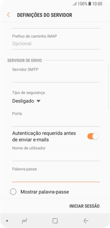 Prima INICIAR SESSÃO.