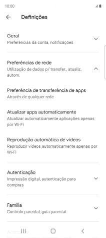 Prima Atualizar apps automaticamente.