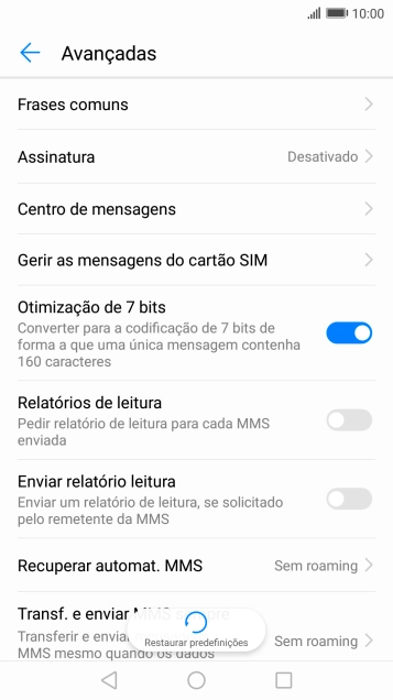 Prima Centro de mensagens.