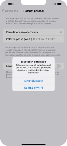 Se o Wi-Fi estiver ativado, prima Só USB e Wi-Fi .