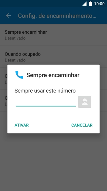 Introduza 123 e prima ATIVAR.