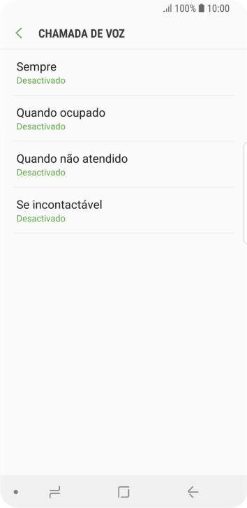 Prima o tipo de desvio pretendido.