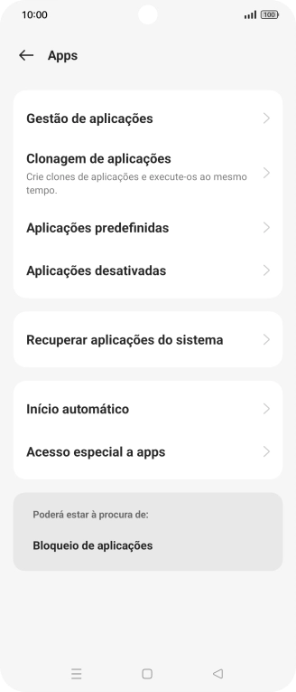 Prima Gestão de aplicações.
