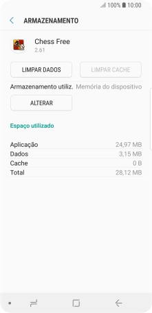 Prima a tecla de início para terminar e voltar ao ecrã inicial.