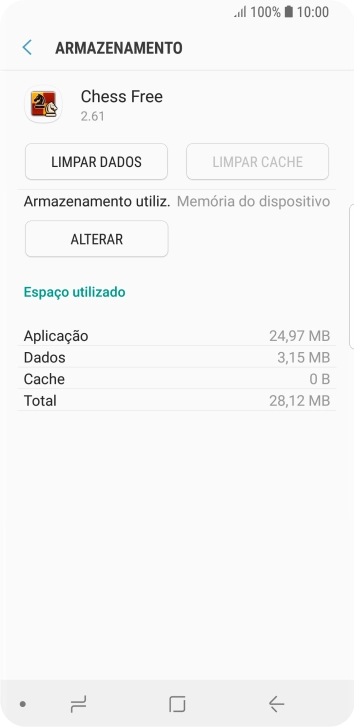 Prima a tecla de início para terminar e voltar ao ecrã inicial.