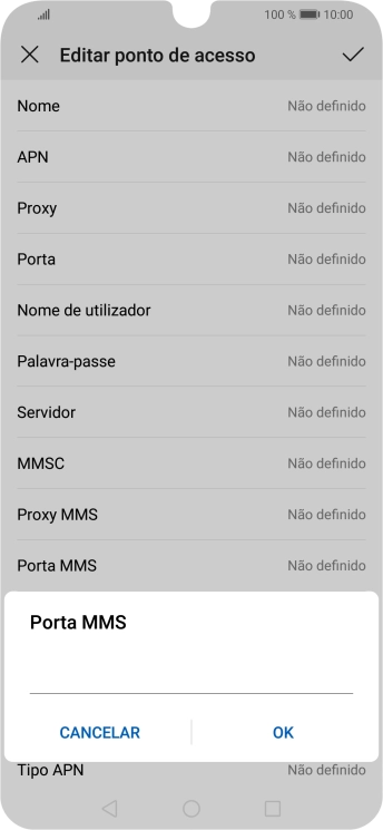 Introduza 80 e prima OK.
