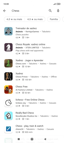 Prima a app pretendida.