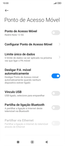 Prima Configurar Ponto de Acesso Móvel.
