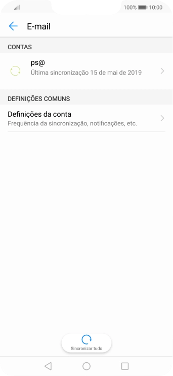 Prima Definições da conta.