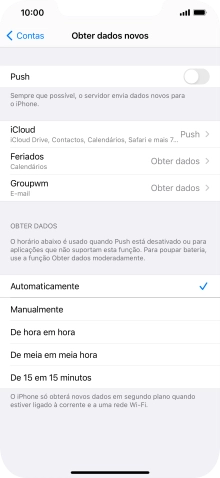 Se desativar a função, prima a definição pretendida.