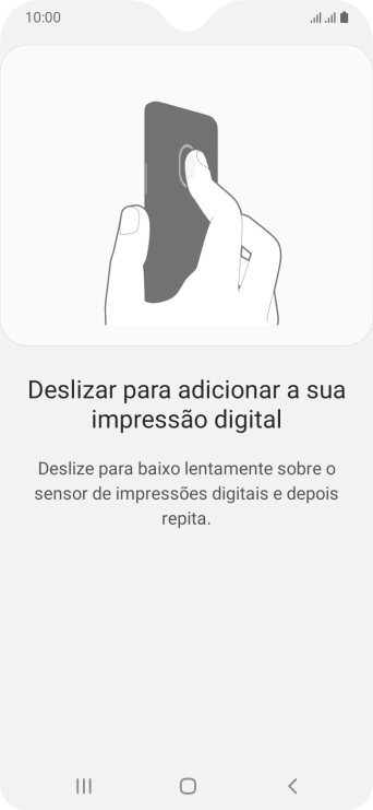 Siga as indicações no ecrã para definir a impressão digital como código de bloqueio.