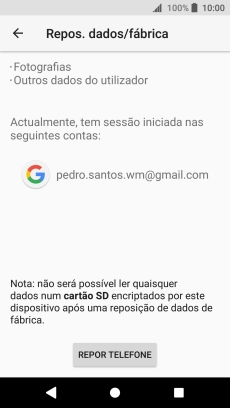 Prima REPOR TELEFONE.