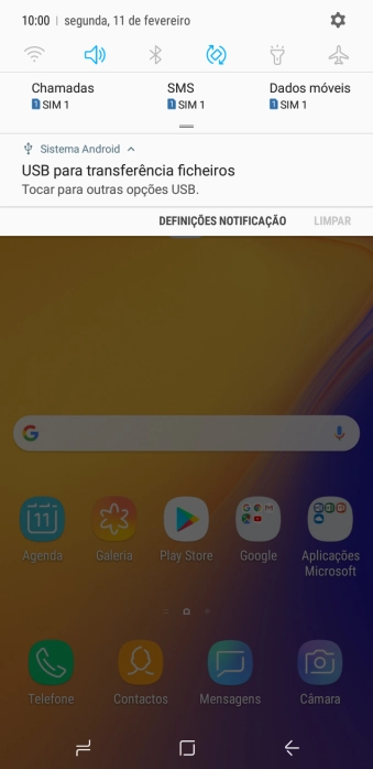 Prima Tocar para outras opções USB..