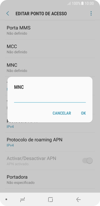 Introduza 01 e prima OK.
