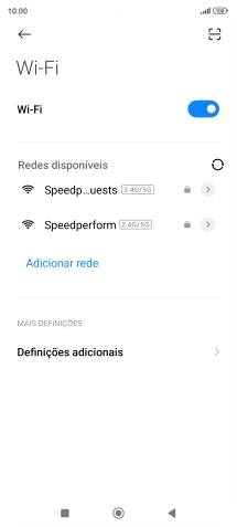 Prima a rede pretendida.