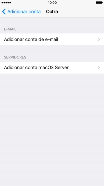 Prima Adicionar conta de e-mail.