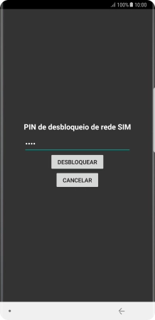 Introduza o código de desbloqueio e prima DESBLOQUEAR.