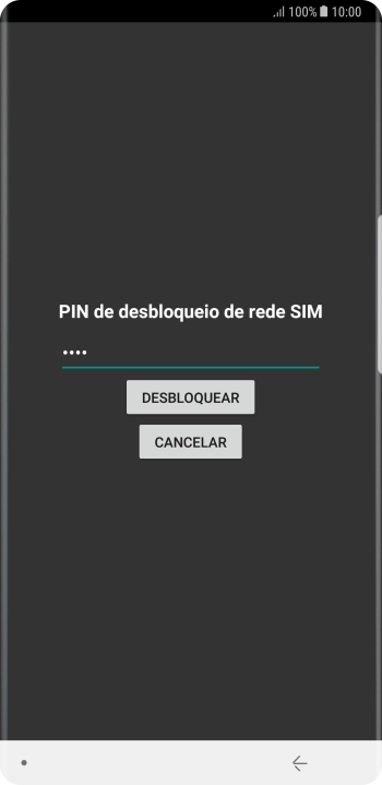 Introduza o código de desbloqueio e prima DESBLOQUEAR.