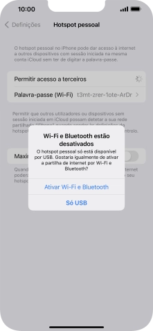 Se o Wi-Fi estiver desativado, prima Ativar Wi-Fi e Bluetooth.