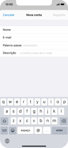 Prima Palavra-passe e introduza a password da sua conta de e-mail.