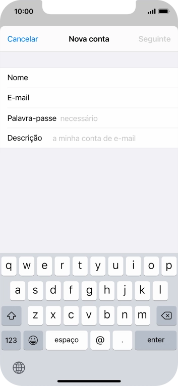 Prima Palavra-passe e introduza a password da sua conta de e-mail.