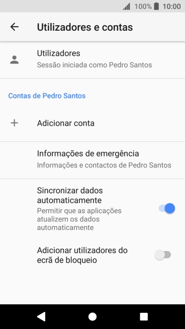 Prima Adicionar conta.