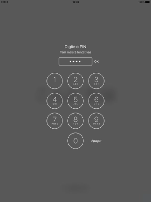 Introduza o seu código PIN e prima OK.