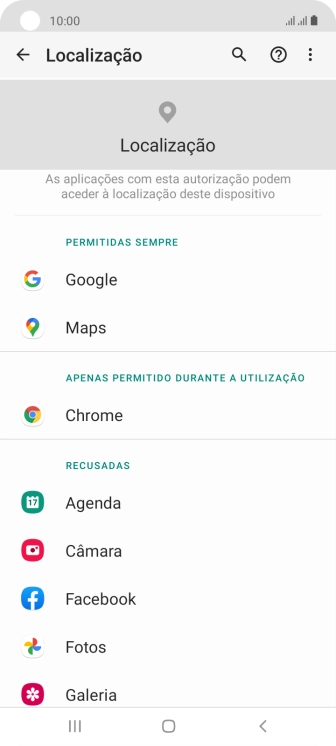 Prima a app pretendida.
