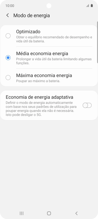 Prima a tecla de início para terminar e voltar ao ecrã inicial.