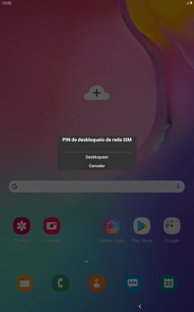 Introduza o código de desbloqueio e prima Desbloquear.