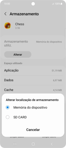 Prima o nome do cartão de memória.