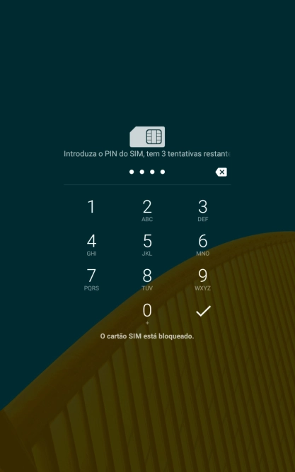 Se necessário, introduza o código PIN e prima o ícone para aceitar.