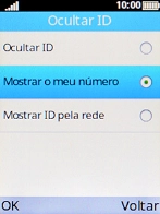 Escolha Mostrar o meu número para ativar a visualização do seu número.