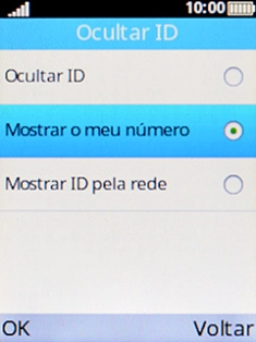 Escolha Mostrar o meu número para ativar a visualização do seu número.
