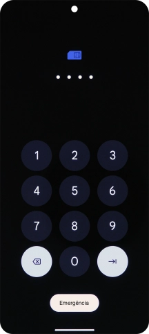 Se o cartão SIM estiver bloqueado, deve introduzir o seu código PIN e premir a seta para a direita.