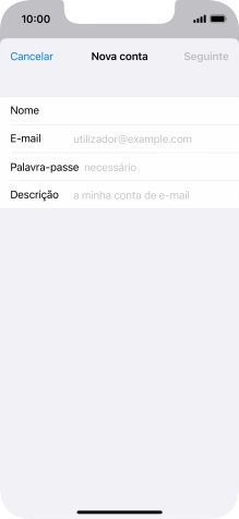 Prima E-mail e introduza o seu endereço de e-mail.