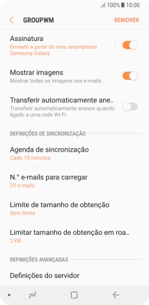 Prima Agenda de sincronização.