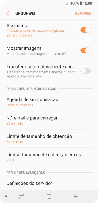 Prima Agenda de sincronização.