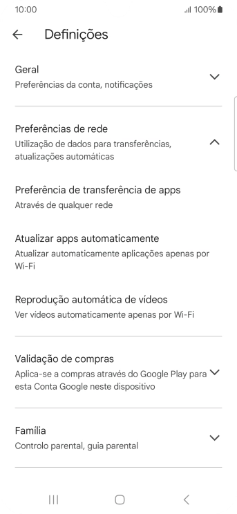 Prima Atualizar apps automaticamente.