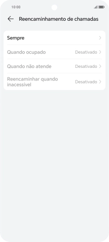 Prima o tipo de desvio pretendido.